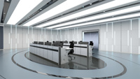Console de centre de commandement de sécurité en acier inoxydable robuste JCCX-2, équipement de diffusion télévisuelle moderne pour poste de travail d'opérateur 24/7
