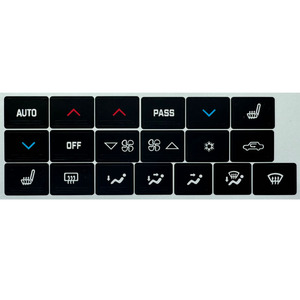 Pegatinas de Reparación de Botones para Panel de Control de Aire Acondicionado de Autos Buick 05-09, Adhesivo de PVC, Rectángulo Negro, Impresión Digital - Product Image 1