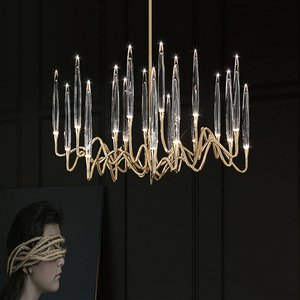 Hiện Đại Mỹ pha lê LED Đèn chùm với sắt cho phòng khách khách sạn biệt thự trang trí chiếu sáng 15 90 ánh sáng mặt dây chuyền cho phòng ngủ - Product Image 5