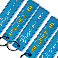 Nieuwe aanwinst: op maat gemaakte logo geborduurde motor sleutelhanger promotioneel cadeau met vlag geborduurde patch karabijnhaak sleutelhanger label