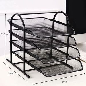 Organisateur de bureau à 4 niveaux en métal grillagé pour documents - Product Image 3