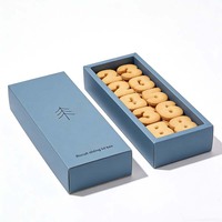 Boîte à glissière pour biscuits de restauration rapide en gros, boîte en papier pour gâteaux et chocolats, emballage de biscuits de haute qualité avec encre de soja, vente chaude