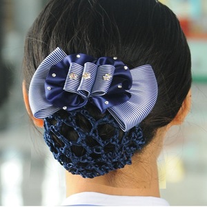 Pinza de pelo de <span class=keywords><strong>trabajo</strong></span> profesional al por mayor nueva llegada para mujeres Banco Hotel Hospital enfermera <span class=keywords><strong>trabajo</strong></span> lazo grande red bolsillo accesorios para el cabello - Product Image 3