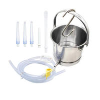 Kit de lavement domestique portable en acier inoxydable pour café et lait, avec sac de rinçage et seau pour lavement