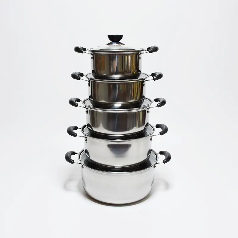 Индивидуальный логотип 10 шт. кухонная посуда кастрюля и кастрюля набор кухонной посуды из нержавеющей стали
