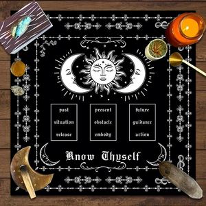 Nappe de Tarot Décorative pour Jeu de Société, Mandala de Puissance, Phases de Lune, Fleurs, Papillons, Nappe d'Autel - Product Image 2