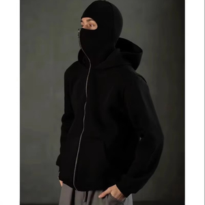 Sweat-shirt à capuche pour homme, poids lourd, sur mesure, style streetwear, épaules tombantes, lavage, patch brodé, effet usé, pour <span class=keywords><strong>l</strong></span>'automne - Product Image 1