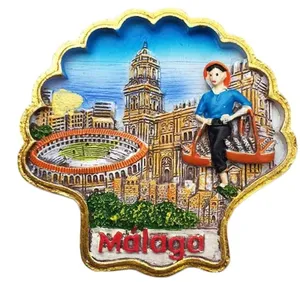 Resin Spanish Malaga 3D refrigerator magnet tourist souvenir. Home and kitchen decoration magnetic stickers