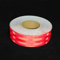 Cinta Reflectante DOT C2 de 5cm*45.7m, Vinilo Adhesivo Rojo de Alta Visibilidad, Impermeable y Resistente al Fuego, Adhesivo para Camiones y Remolques