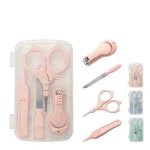 Eliter Hot Sell Wholesale Pink Blue Green 4 In 1 Safe Use Baby Care Set Nail Kit Baby Care Kit Baby Manicure Kit