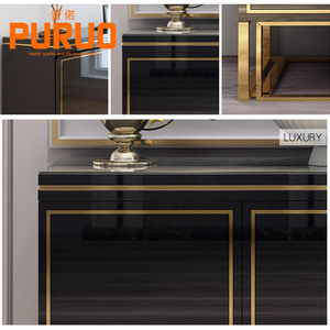 Mobile Console Moderno in <span class=keywords><strong>Nero</strong></span> <span class=keywords><strong>e</strong></span> <span class=keywords><strong>Oro</strong></span> - Product Image 4