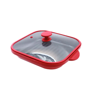 节省空间设计烧烤三明治烤盘带玻璃盖的微波炉烤盘 - Product Image 3