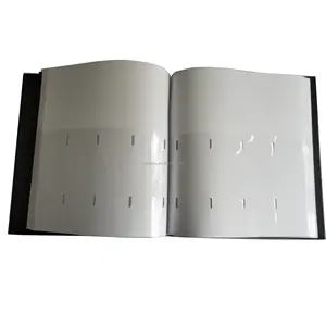 Sampul Keras Kulit Hitam dengan Halaman Putih Album Scrapbook Stan Foto 2X6