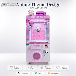 Máquina de grúa de garras rosa con diseño de anime, operada con monedas, con iluminación LED de cuerpo completo, <span class=keywords><strong>juego</strong></span> de arcade para capturar premios de peluches para centros comerciales y tiendas - Product Image 1