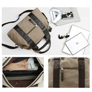 Sac de voyage et de sport vintage en toile pour homme et femme, grand format, à bandoulière, fourre-tout, sac de nuit, sac de week-end, sac de sport extérieur - Product Image 5