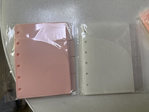 A7ワイドピンクフロストPP現金封筒4タブ2ポケットジップレスマネー封筒ルーズリーフ6穴現金予算封筒仕切り - Product Image 6