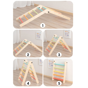 Ensemble de triangle Pikler, structure en bois pour enfants, jouets d'escalade Montessori, jouets d'escalade d'intérieur pour enfants, gymnase Montessori Pikler - Product Image 3