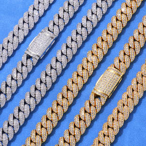 NUOYA10mmモアッサナイト925スターリングシルバーキューバチェーンGRA証明書2列VVSモアッサナイトマイアミキューバチェーンダイヤモンドネックレス - Product Image 3