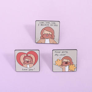 Broches de Esmalte Suave Metálico con Citas de Jesús, 'Jesús te ama', 'Sigue adelante, mi hijo', Insignias de Solapa, Regalo para Niños y Amigos - Product Image 1