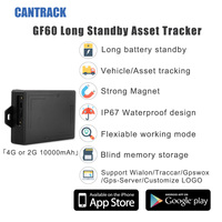 GPS 10000MAH magnetik tidak instalasi, pelacak mobil 4G baterai dapat diisi ulang pelacak GPS Magnet GF60L