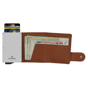 CardHoda Aluminum <b>RFID</b> <b>Wallet</b> Unisex Minimalist Fold Closure Card Holder with Cash Slot - Product Image 1