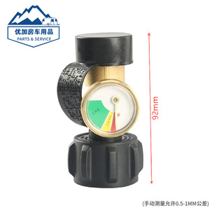 Régulateur de propane avec manomètre, connecteur QCC1 pour bouteille de gaz de caravane, adaptateur en cuivre, corps en plastique - Product Image 5