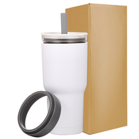 Gobelet isotherme en acier inoxydable 2 en 1 avec doublure en verre, 30 oz, manchon pour café glacé et gobelet pour boissons en voiture