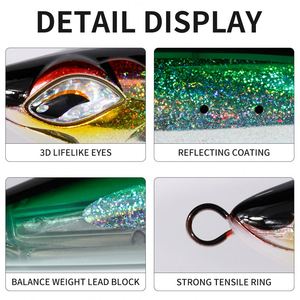 Leurre Artificiel Dur Coulant en ABS pour Pêche à la Traîne en Eau Salée 24cm/240mm – Idéal pour la Pêche au Saumon, au Poisson-Chat, au Marlin et au Bar en Bateau Océanique - Product Image 2