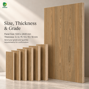 Contreplaqué stratifié Jinbase W-AM-401 en chêne cathédrale, qualité E0, 1220x2440mm, panneaux <span class=keywords><strong>de</strong></span> construction en bois <span class=keywords><strong>de</strong></span> noyer, épaisseur 18mm - Product Image 2