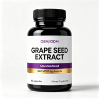 Capsules d'extrait de pépins de raisin OEM/ODM 4000mg Qualité alimentaire 60 capsules Certifié GMP Antioxydant Beauté