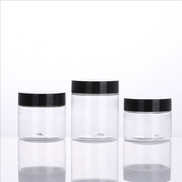 Pot en plastique transparent PET modèle 47 avec couvercle à vis pour crèmes et onguents cosmétiques