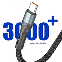 Kabel USB C ke USB C Pengisian Cepat 100W PD untuk Ponsel Apple, Huawei, dan Android, Kabel Data Nilon Terjalin Tipe-C