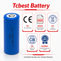 16340 3.7V 700mAh ICR Li Ion Sel Silinder Isi Ulang 1200 Siklus Kelas A untuk Lampu Kepala Lampu Sepeda OEM ODM