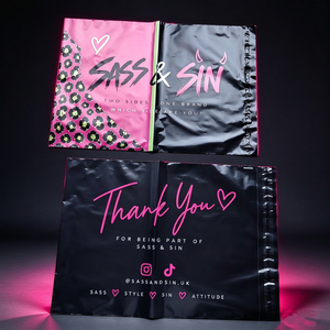 Sacs d'expédition en polyéthylène personnalisés avec logo imprimé pour vêtements, sacs d'emballage pour entreprises, sacs de courrier en plastique rose pour petites entreprises - Product Image 4