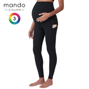 Venta al por mayor logotipo personalizado nuevas mujeres sin costuras XL gimnasio deportes Yoga maternidad <span class=keywords><strong>Leggings</strong></span> con bolsillos embarazadas <span class=keywords><strong>Leggings</strong></span> - Product Image 3