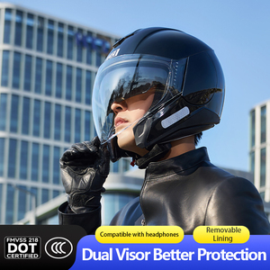 Casco <span class=keywords><strong>de</strong></span> Motocicleta Abierto RNG/BYB Negro, Mejor Protección Facial, BY-790, Certificado 3C/DOT, Visera Grande Unisex <span class=keywords><strong>de</strong></span> Alta Calidad - Product Image 2