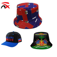 Casquette de pêcheur personnalisée à imprimé tendance, casquette de baseball haïtienne avec drapeau, pour les fans de football