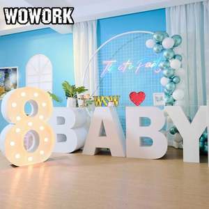 2025 wowork fushun dấu hiệu điện tử chiếu sáng <span class=keywords><strong>LED</strong></span> RGBW số một cupcake đứng lớn bé bảng chữ cái với Glass Top - Product Image 3
