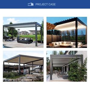 Gazebo Moderno de Luxo com Motor Elétrico em Alumínio para Exterior, Pérgolas com Lâminas Ajustáveis, Pavilhão de Jardim com Toldo - Product Image 6