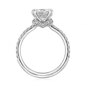 Anillos de Compromiso y Alianzas de Boda de Plata de Ley Chapada en Oro de 18K con Moissanita Redonda de 3ct, Certificadas por NGGC - Product Image 3