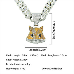 2026 Hot Selling Cute <b>Style</b> Little Fox <b>Head</b> Pendant Necklace Personalized Simple Design Men's Necklaces Wholesale Jewelry Trendy - Product Image 4