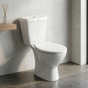 Rimless Italian Design Two Piece Ceramic Toilet Aqua Pan Close Couple Bathroom WC Commode Set - Product Image 3