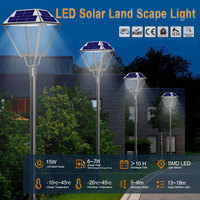 Farola Solar Moderna Clásica de Aleación de Aluminio de 15 W y 3,2 V, Impermeable IP65, de Alto Brillo, para Jardín y Calle