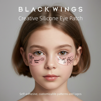 Masques sous-yeux jetables auto-adhésifs en silicone BLACKWINGS avec logo et motif personnalisés, patchs doux naturels pour extensions de cils