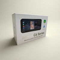 AOOCCI C6 Pro Caméra de moto DVR double 1080P avant et arrière, CarPlay sans fil, Android Auto, navigation GPS, TPMS, caméra embarquée étanche