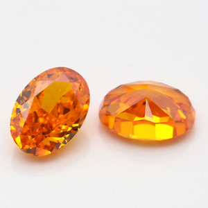 Circonita Cúbica Sintética CZ de Forma Ovalada, Color Partschinite, Corte Hielo Triturado, para Diseño de Joyería Personalizada - Product Image 2