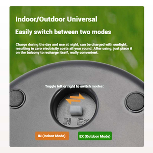 Draagbare zonne-tafellamp 2000mAh oplaadbare batterij 3 standen Afstandsbediening Eenvoudig studielicht Leesruimte E14/E26 Noodverlichting - Product Image 4