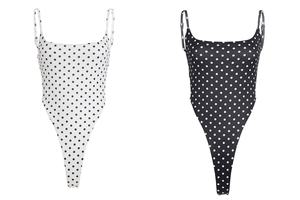 Body de punto con lunares estilo Y2K para mujer, transparente, sin espalda, con cordones, sin mangas, sexy, para salir de noche o discoteca. - Product Image 6