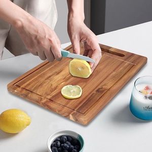 Acacia <b>Wood</b> Cutting Board Rectangle Antibacterial Mildew Resistant For Fruit Vegetable Meat Chopping <b>Blocks</b> - Product Image 1