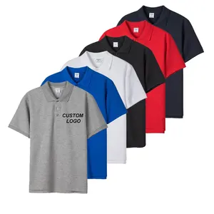 OEM Vente en gros Polo à manches courtes T-shirt Impression personnalisée Broderie Logo Vêtements de travail du personnel de bureau Polo blanc pour hommes